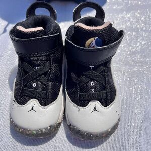 Kids Black and White Jordan Shoes